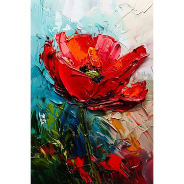 Abstract Poppy Flower Canvas